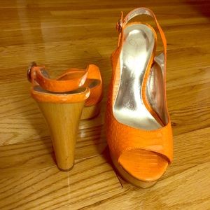 Jessica Simpson orange sandals.